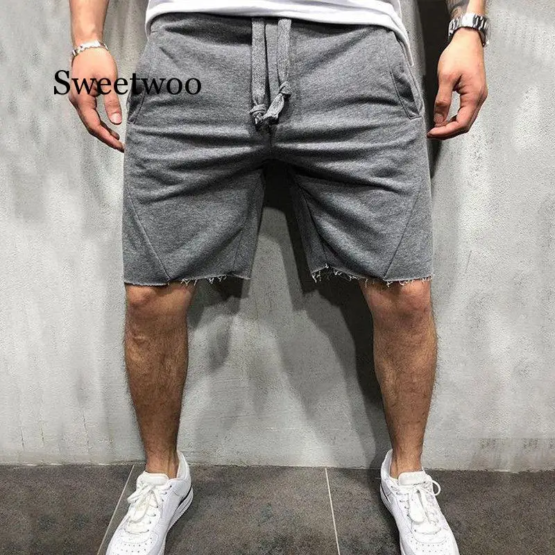 

2020 New Style Fashion Hot Men's Casual Short Solid Cotton Fitness String With Pocket Loose Wear Shorts