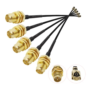 

5Pcs RP SMA Female to U.FL IPX IPEX Mini PCI Pigtail RF Jumper Cable RP-SMA Plug Connector for Mini PCI PCIe WiFi WLAN Card