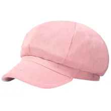 Шапка женская шапка мужская шляпа Кепки gorros mujer invierno Винтаж Для женщин Зимняя однотонная шапка берет Кепки корейский художник с закруглёнными краями и пуговицей сверху береты