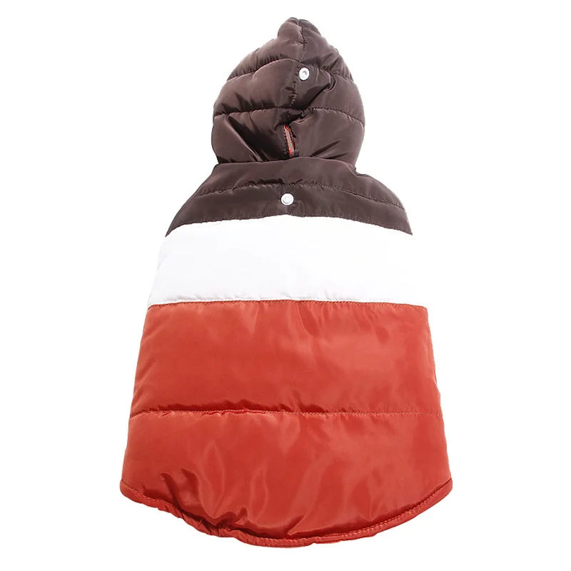 Brown White Orange Разноцветное Стеганое теплое пальто для домашних животных; теплая зимняя плотная одежда для собак; бархатная одежда; LBShipping - Цвет: Brown White Orange