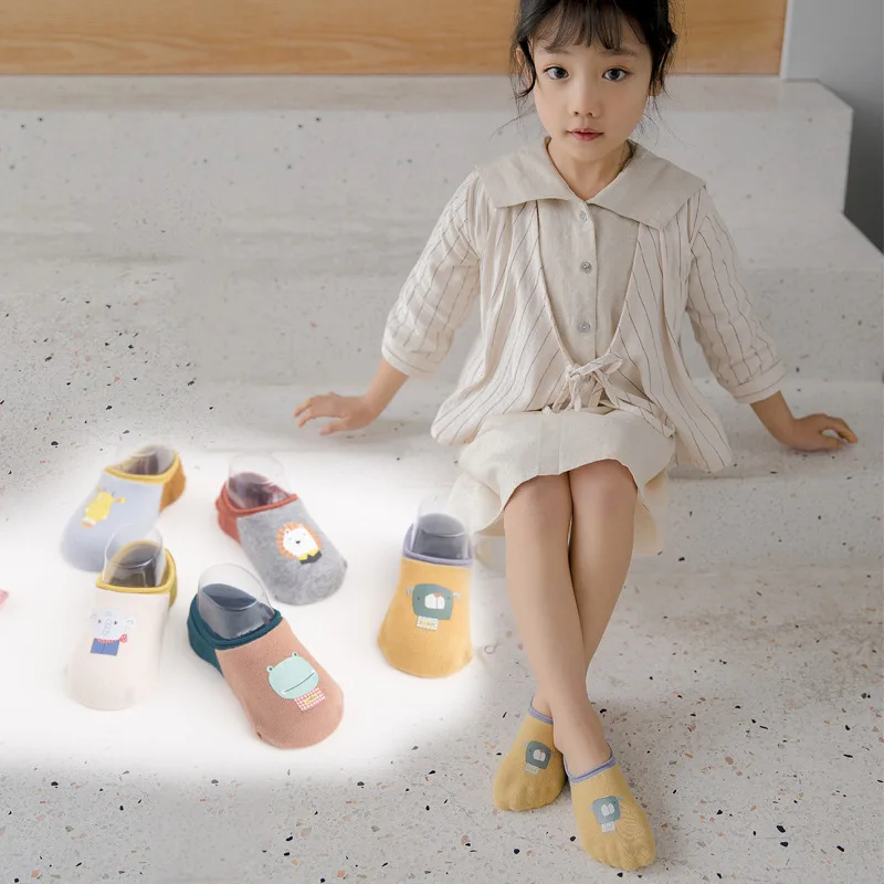 CHILDREN'S Socks Invisible Ankle Sock Baby Silica Gel Anti-slip Medium-small BOY'S Girls Summer Thin Section Short Socks Cotton