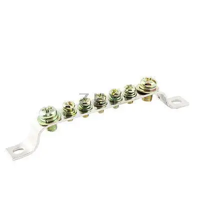 

250V 15A 7 Positions Ground Wire Row Copper Electrical Bar Terminal Block