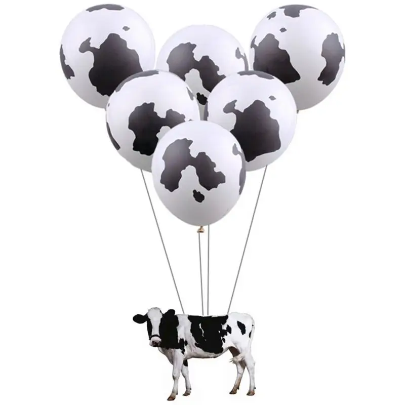 

100Pcs 12 Funny Cow Print Latex Balloons Perfect for Children's Birthday Party Supplies Decoration R9JD