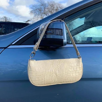 

Korean Brand Vintage Leather Women Handbag Designer Crocodile pattern Shoulder Bags Famale Purses Baguette Party Clutch Bag