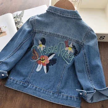 

Girls Embroidery Cartoon Jackets 2020 New Fashion Kids Girl Denim Cute Coats Autumn Outfits Children Clothing 3 8Y
