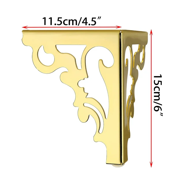 4pcs Metal Furniture Legs Feet, Pattern Hollow table legs，Modern Sofa Legs Bed Table Accessories Cabinet Replacement foot Golden15cm 4pcs