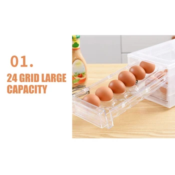 

Double Layers Egg Trays Drawer Type Egg Holder Organizers for Refrigerator Kitchen for 24 Eggs PR Sale