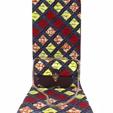 Высококачественная африканская сумка на плечо, комплект из 6 ярдов, настоящая восковая ткань, красивый дизайн, Женская восковая сумка 92418