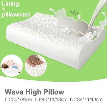 

Natural Latex Neck Pillow Orthopedic Bedding Pillow Cervical Massage Cushion Pillow With Pillowcase For Health Care Pain Release