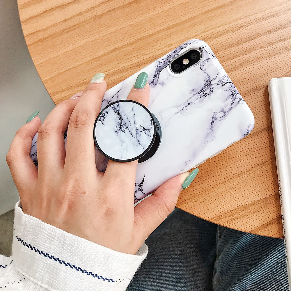 Чехол для телефона LOVECOM с мраморной линией и держателем iPhone 12 Mini 11 Pro Max XR X XS 7 8 Plus