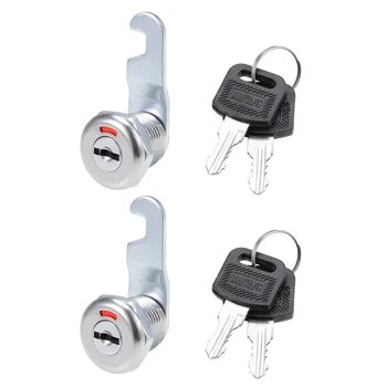 

uxcell Cam Lock with 16mm Cylinder Length 39mm Cam Chrome Finish, Keyed Different 2Pcs