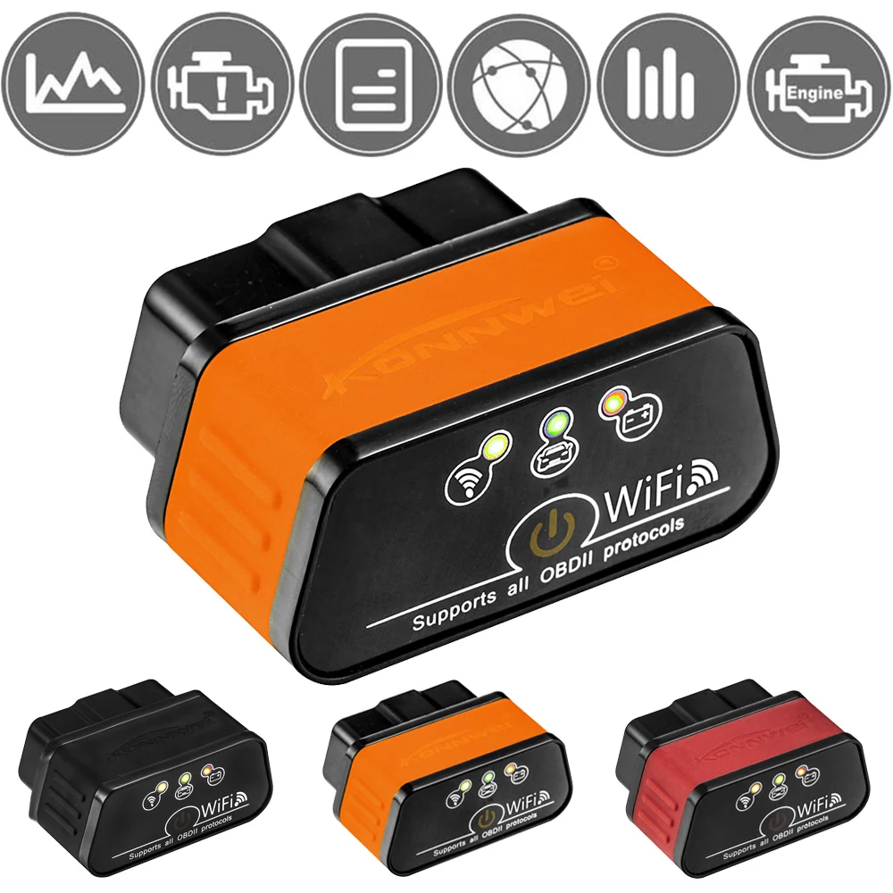 Автомобильный сканер OBD2 Android IOS Wifi для Citroen Audi Seat Fiat Jaguar Skoda Datsun Dacia ELM327 V1.5 PIC18F25K80