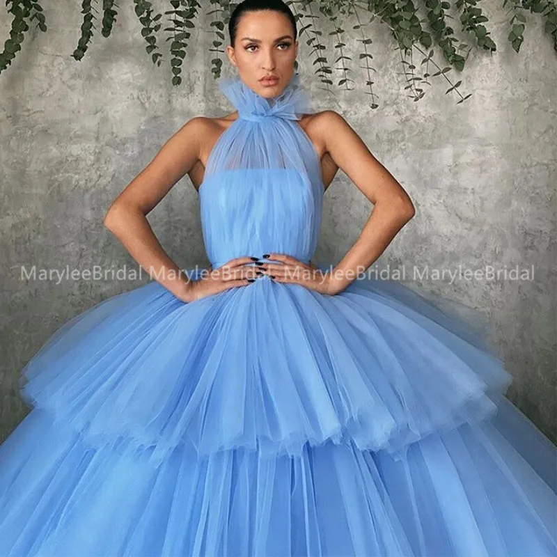 Vestidos de 15 anos, бальное платье, светильник, небесно-Голубое Бальное Платье,, Холтер, Тюлевое со складками, официальное вечернее платье, платье на выпускной для принцессы