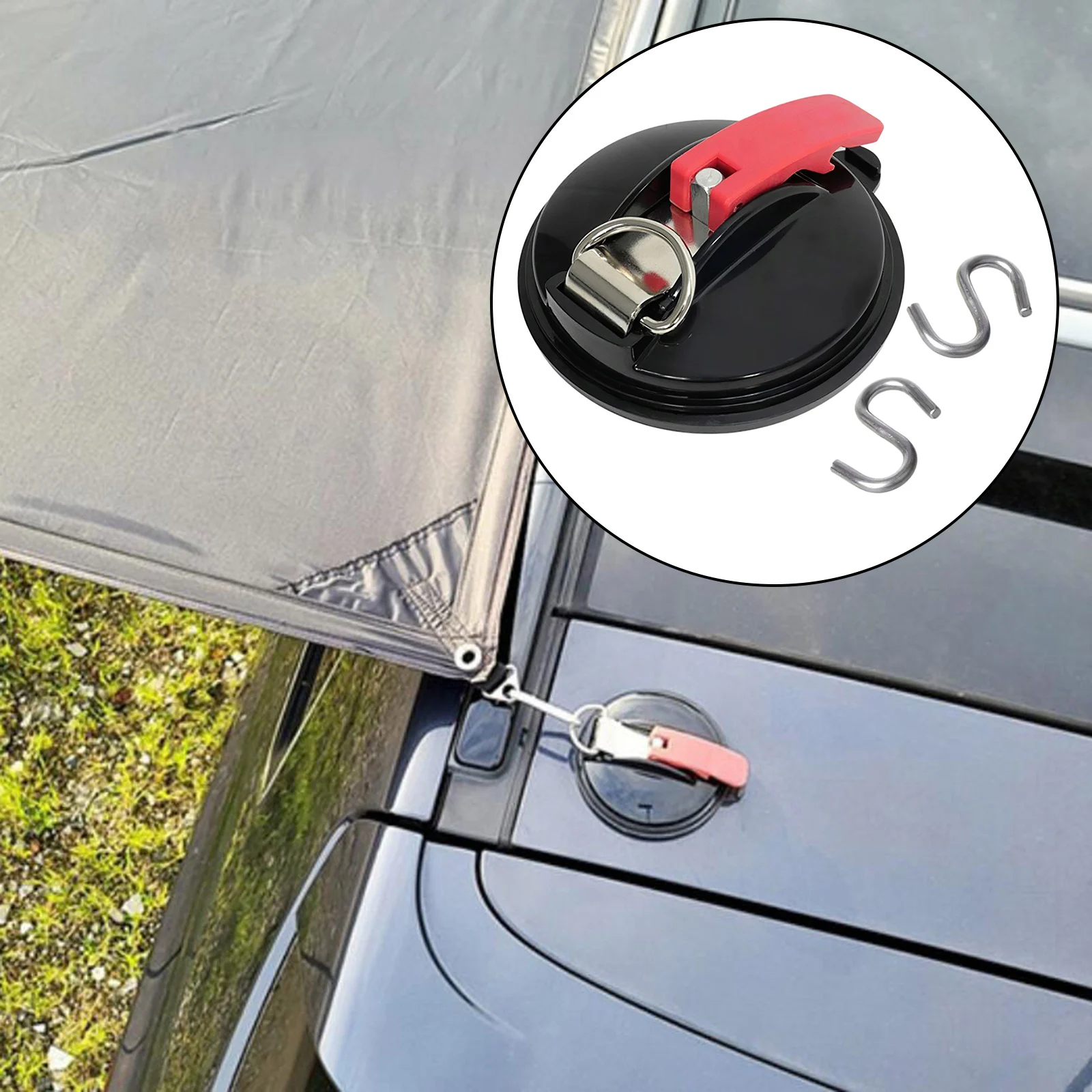 Auto Zelt Saugnapf Haken Saugnapf Anker Mit Sicherung Haken Camping Tarp  Einfach Installieren - AliExpress