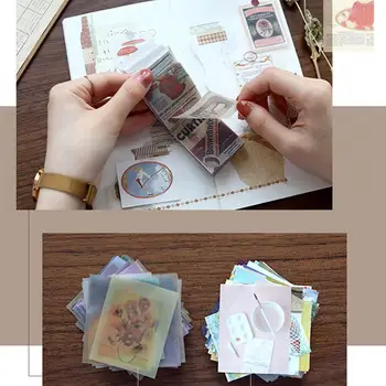 

400 pieces of Showa Decorative Base Paper multi-functional scrapbooking label album DIY diary color sticker decorative stic H5P4
