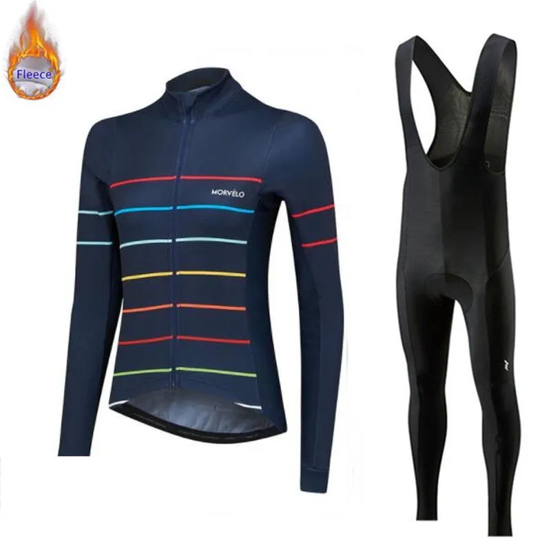 2019 Morvelo Pro team Winter Long Sleeve Cycling Jersey Set MTB Bike Clothing Uniform Thermal Fleece Bicycle mujer Ropa Ciclismo |