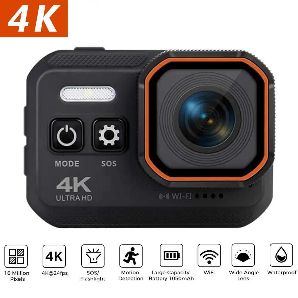 4K Cámara de Acción Ultra HD 16MP 24fps 2,0 LCD pantalla con WiFi deportes Cam 170D bajo el agua IP68 Vídeo impermeable grabación Camcorder