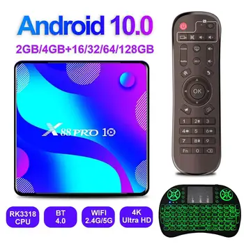 

Newest Android 10 TV Box 4K Ultra HD 4G RAM 64G 128G ROM Smart Set Top Box With WiFi Blultooth 4.0 Support YouTube Media Player
