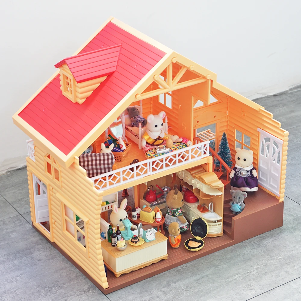 Casa de muñecas en miniatura de la familia del bosque, juego de Casa de juguete, muebles para muñecas, juego de regalo, 1/12