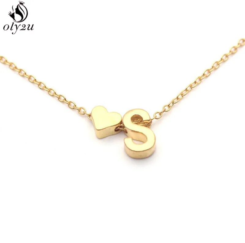 Bijoux Tiny Heart Initial A-Z 26 Letter Name Choker Necklaces for Women Personalize Jewelry Necklace Accessories Girlfriend Gift Bijoux Tiny Heart Initial A-Z 26 Letter Name Choker Necklaces for Women Personalize Jewelry Necklace Accessories Girlfriend Gift