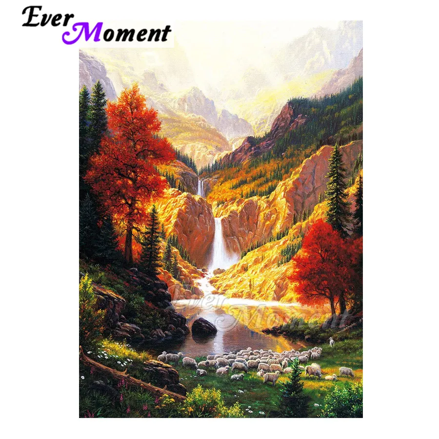 Алмазная живопись в виде горного водопада украшение для дома вышивка крестиком