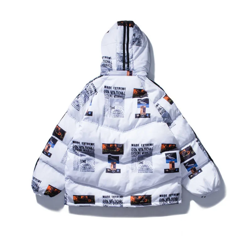 SEVEYFAN мужские зимние куртки с напечатанным рисунком Марка NEW Fashion Hi Street, утолщенная теплая куртка с капюшоном модная Осень-зима, верхняя одежда мужской R2534