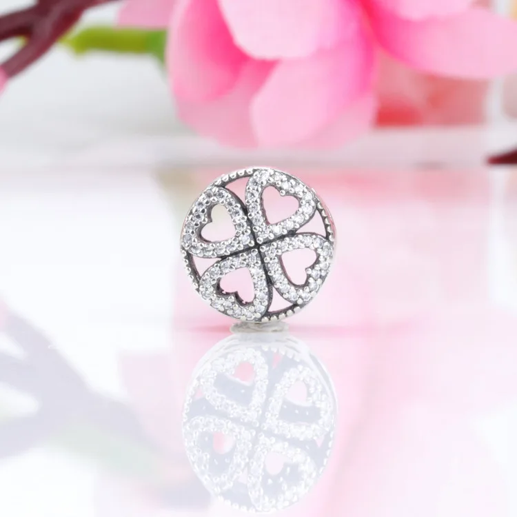

Authentic 925 Sterling Silver Beads Cut-out Four Leaf Grass Creative Beads Fit Original Pandora Bracelet For Women Diy Jewelry