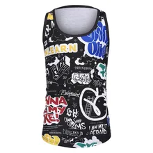 JAYCOSIN Мужской Жилет Модная граффити Фитнес Спортивная Мужская блузка без рукавов с принтом Удобная Блузка стиль полиэстер Повседневная