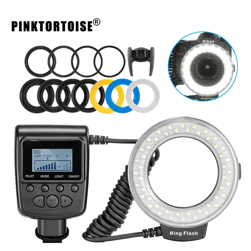 

PINKTORTOISE Macro LED Ring Flash Light RF550D For Nikon Canon Olympus DSLR Camera