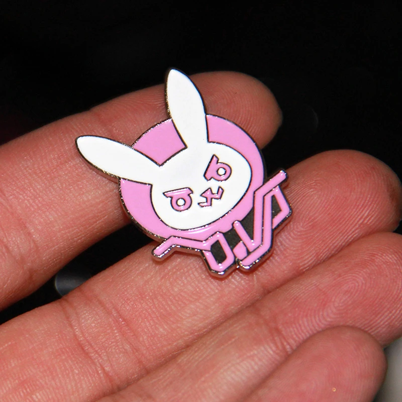 Металлический Overwatch D. Va мультфильм кролик бейдж на булавке рубашка воротник рюкзаки украшения Cos Реквизит рождественские подарки 1 шт