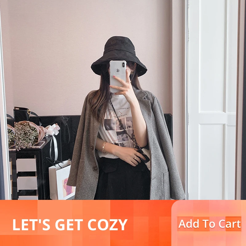 

Mishow Loose Female Coats Elegant Women Short Coats Cloak Cape MX19A6464
