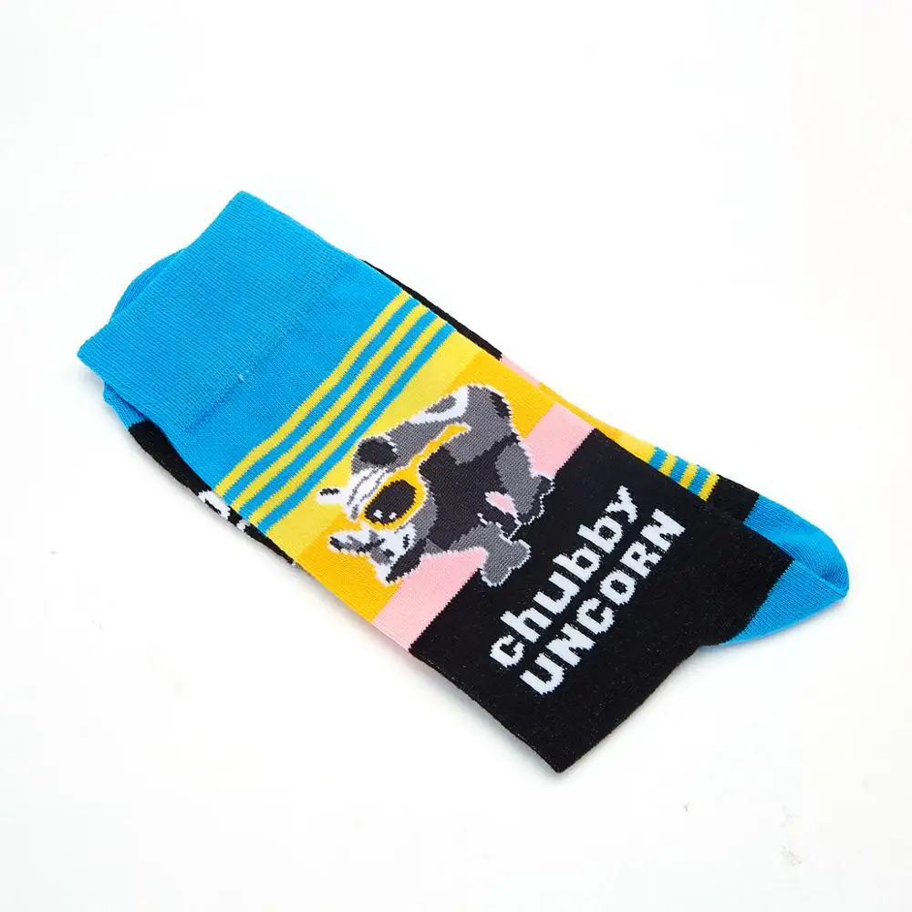 Anewmorn/мужские креативные носки с принтом животных Дышащие носки для мальчиков в стиле хип-хоп - Цвет: rhinoceros