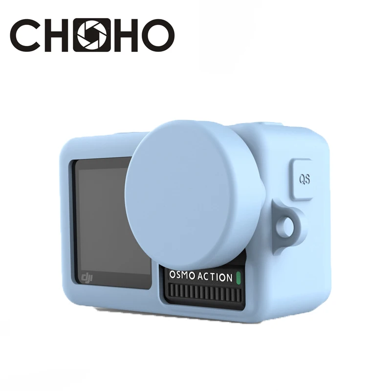 

For DJI Osmo Case Soft Rubber Silicone silica gel Housing + lens cap Protector New For dji Osmo Action Camera Accessories