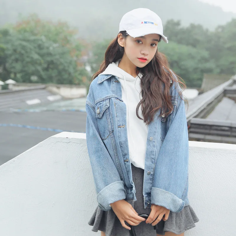 

WOMEN'S Coat 2019 Korean-style New Style Versatile Retro Loose-Fit Jeans Coat Jacket