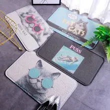 Коврик в скандинавском стиле с изображением кота из мультфильма с проводным кольцом, уличный дверной коврик, коврик для ванной комнаты, Противоскользящий коврик, милый коврик из ПВХ для питомца