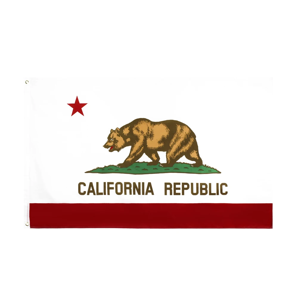 Флаг штата США 90x150 см медведь California republic | Дом и сад