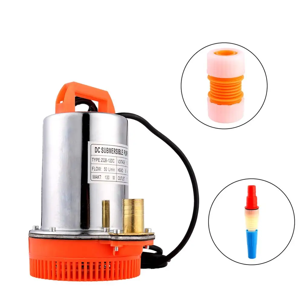  SHYLIYU Mini 12V DC Water Pump 130W Flow 50L/min Lift head 8m Farm sprinkler pump 1inch submersible