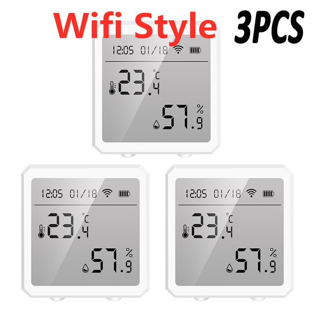 Wifi ZigBee Smart Home Temperature And Humidity Sensor With LED Screen Works With Alexa Google Assistant & Tuya Zigbee Hub