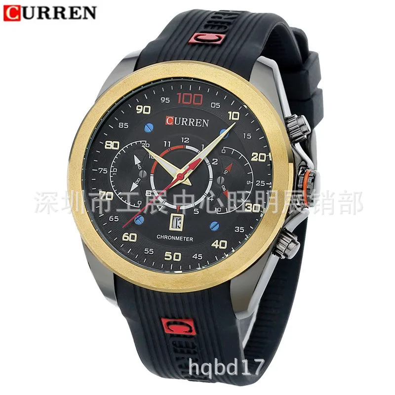 

Curren/Karui En 8166 Business-Style Korean-style Watch Waterproof Tape MEN'S Watch Silicone Quartz Watch