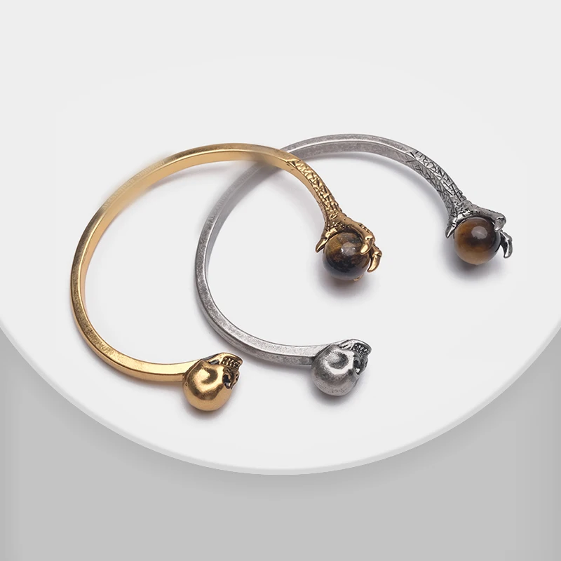 

Skull design asymmetrical retro bangles