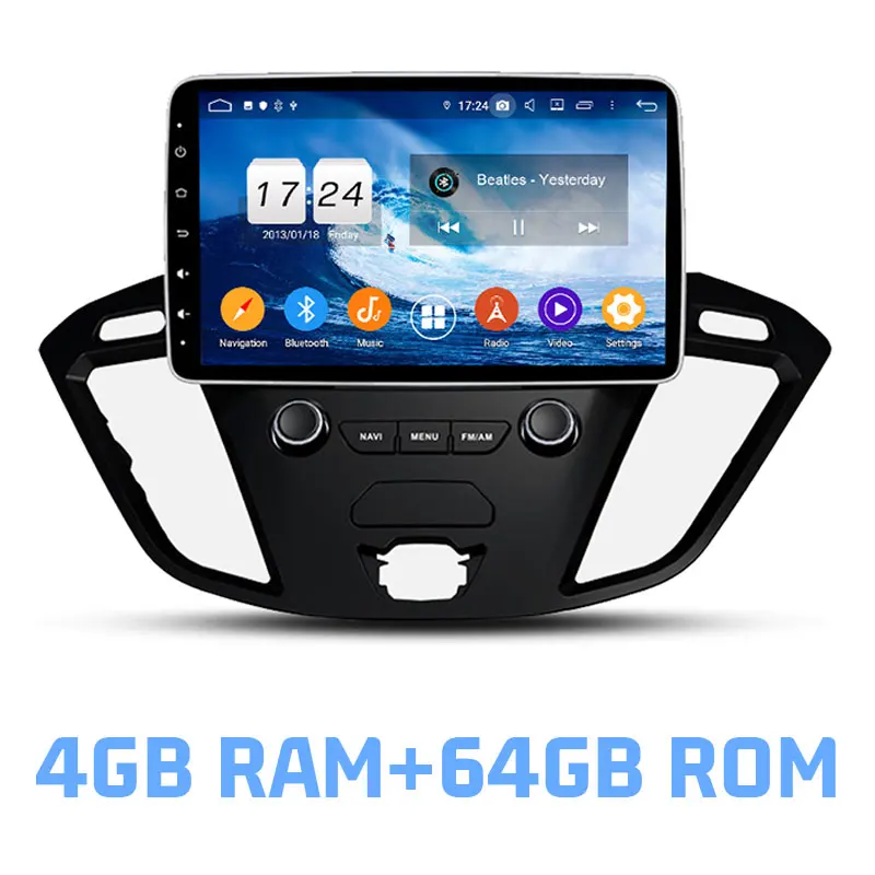 Ips DSP Android 9,0 4 Гб ОЗУ 64 Гб ПЗУ 8 ядерный автомобильный dvd-плеер Wifi Bluetooth 4,2 RDS радио gps карта для Ford Transit - Цвет: 4GB RAM and 64GB ROM