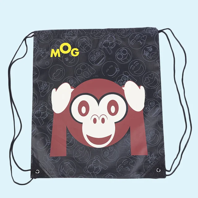 US $9.60 Outdoor Cute Expression Sports Shoulder Drawstring Clothing Storage Bag (Monkey pattern)