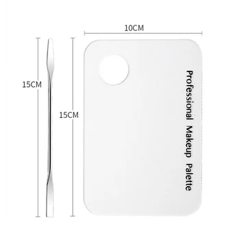 

Makeup Palette Clear Acrylic Nail Stamping Plates Polish Gel Mixing Spatula Foundation Eyeshadow Stainless Steel Rod Manicure