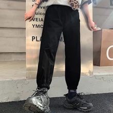

2020 New Cargo pants for women High Waist Loose Streetwear pants Baggy Tactical Trouser Hip hop Joggers Pants black Casual pants