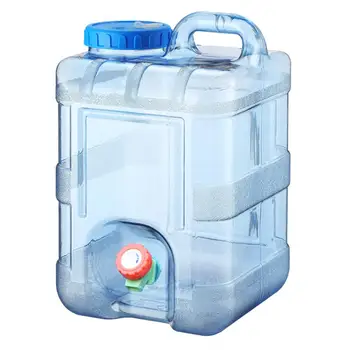 

New 10L Beverage Water Container Transparent Blue Food Plastic Dispenser Portable Drinking Water Pitcher For Camping Hiking
