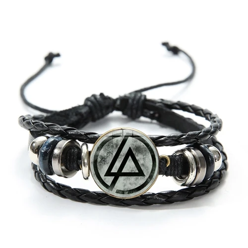 Style 8 SONGDA классическая рок-группа Linkin Park кожаный браслет Честер Беннингтон арт Круглое Стеклянное изображение браслет из деревянных бусин панк-браслет - Окраска металла: Style 8