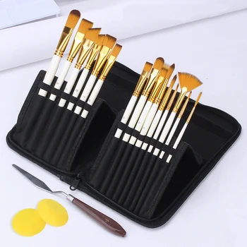 

15PCS/Set Watercolor Painting Brush Watercolor Acrylic and Oil Multifunctional Free Style Art Paint Brush Set Art Tool