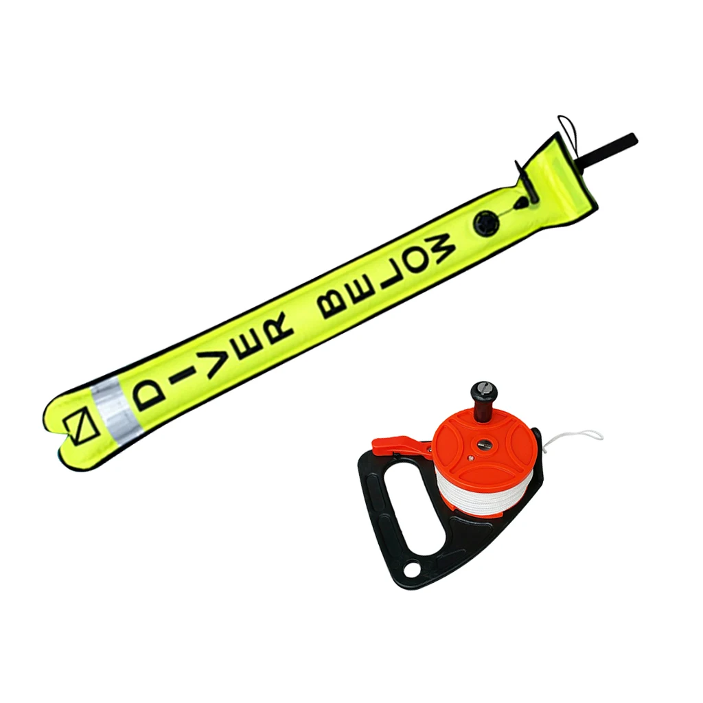 Heavy Duty Scuba Diving Safety Sausage Surface Marker Buoy& Dive Wreck Reel
