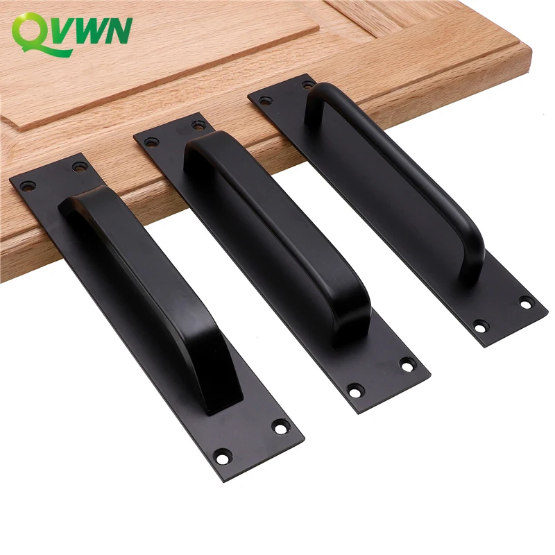 

QVWN American Style Black Cabinet Handles Aluminum Alloy Furniture Handle Kitchen Cupboard Pulls Drawer Knob Hardware