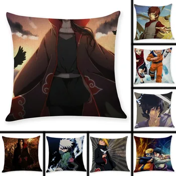 

mling 1pcs 45x45cm Naruto Uchiha with Soil Decorative Pillow Peach Skin Sofa Cushion Waist Pillow Cover Decorative Cushion Cover